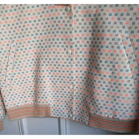 Hobbs london womens medium beige orange bomber jacket lightweight - Picture 3 of 9